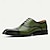 levne Pánské oxfordky-pánské společenské boty oxford z přechodové zelené kůže s klasickou tužinkou