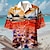 abordables Chemise hawaïenne homme-Nautique Hawaïen Station balnéaire Homme Chemise Chemise hawaïenne Casual Hawaïen Vacances Eté Printemps Col rabattu Manche Courte Violet, Orange, Bleu de minuit S, M, L Tissu extensible Chemise