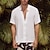 baratos camisa de botão masculina-Homens Camisa Social camisa de botão Camisa casual camisa de verão camisa de praia Branco Manga Curta Tecido Decote V Havaiana Feriado Roupa Moda Casual Confortável