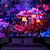 levne Tapiserie Blacklight-blacklight tapiserie UV reaktivní záře ve tmě houby trippy zamlžená příroda krajina závěsná tapiserie nástěnná malba pro obývací pokoj ložnice
