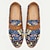 cheap Men&#039;s Slip-ons &amp; Loafers-Men&#039;s Loafers Blue Floral Embroidered Leather