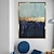 levne Abstraktní malby-100% ručně malovaná velká zlatá fólie modrá plátno olejomalba pro výzdobu pokoje moderní 100% ručně vyráběný abstraktní obraz bez rámu