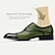 tanie Oksfordki męskie-Męskie buty wyjściowe oxford z gradientowej zielonej skóry z klasycznym podnoskiem