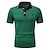 cheap Classic Polo-Men&#039;s Polo Shirt Golf Shirt Casual Sports Ribbed Polo Collar Short Sleeve Fashion Basic Color Block Cow Patchwork Embroidered Summer Regular Fit Red Blue Green Polo Shirt