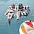 baratos Acessórios para festa-Pvc inflável flutuante com linha de bola de praia na piscina rede de água dobrável tecido listrado rede adulto diversões espreguiçadeira cama flutuante