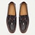 זול נעלי בד ומוקסינים לגברים-דוגמת מרקם של ציצית מעור חום וינטג&#039; לגברים