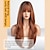 お買い得  トレンドの合成ウィッグ-女性のためのウィッグ ロング赤褐色かつら 前髪付き レイヤードウィッグ 女性のためのウィッグ 赤褐色の髪のかつら 女性のためのコスプレウィッグ