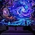 cheap Blacklight Tapestries-Blacklight Tapestry UV Reactive Glow in the Dark Clock Time Traveler Trippy Misty Forest Nature Landscape Hanging Tapestry Wall Art Mural for Living Room Bedroom