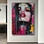 זול ציורי אנשים-ציור יד אישה דיוקן פנים ציור בד סכין סכין פנים ציור שמן אימפסטו תמונת קיר לסלון ללא מסגרת