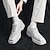 levne Pánské oxfordky-Pánské Oxfordské Společenské boty Chůze Na běžné nošení Britský gentleman Denní Kůže Prodyšné Šněrování Černá Bílá Jaro