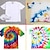 cheap Stress Relievers-Tie Dyed T-Shirt Pure Cotton White Short Sleeved Wax Dyed White Embryo Clothing Handmade Activity Hand Drawn Painted Graffiti