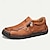 halpa Miesten loaferit ja nauhattomat kengät-miesten vintage ruskeat nahkahousut rei&#039;itetty design vetoketju