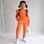 preiswerte Sets-2 Stück Baby Mädchen Feste Farbe Set aus Kapuzenpullover und Jogginghose einstellen Langarm Cool Outdoor 3-7 Jahre Herbst Weiß Rosa Orange