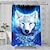 cheap Shower Curtains-Wolf In The Moonlight Bathroom Deco Shower Curtain with Hooks Bathroom Decor Waterproof Fabric Shower Curtain Set with12 Pack Plastic Hooks