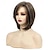 cheap Older Wigs-Wig Natural Wave Asymmetrical With Bangs Wig Short Light Brown Synthetic Hair Women&#039;s Classic Light Brown Short Bob Wigs with Highlight Natural Looking Wigs