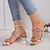 billige Sandaler til kvinder-kvinders sandaler glitter krystal pailletter juveler daglig sommer skulpturel hæl rund tå mode sølv guld regnbue
