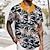 tanie Męska koszula hawajska-Achitektura Orzech kokosowy Moda Hawajskie Designerskie Męskie Koszula hawajska Koszula obozowa Koszula z grafiką Na zewnątrz Ulica Codzienny Lato Wiosna Kubański kołnierz Krótki rękaw Czarny Biały