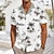 preiswerte Herren Hawaiihemd-Architektur Kokosnuss Modisch Hawaiianisch Designer Herren Hawaiihemd Sommerhemd Camp-Shirt Grafik-Shirt Outdoor Strasse Casual Sommer Frühling Kubanisches Halsband Kurzarm Schwarz Weiß Grün S M L