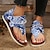 cheap Women&#039;s Sandals-Women&#039;s Sandals Flats Lace Up Sandals Strappy Sandals Comfort Shoes Daily Beach Floral Leopard Zipper Lace-up Flat Heel Round Toe Vacation Casual PU Zipper Dark Brown Black Blue