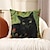 お買い得  アニマルスタイル-ベルベットのソファ用クッションカバー 16/18/20インチ 黒猫用クッションカバー