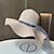 זול כובע מסיבות-כובעים ביגוד לראש אקרילי / כותנה קש כובע דלי כובע קש כובע שמש קזו&#039;אל חגים אלגנטית רטרו עם רצועות צבע טהור כיסוי ראש כיסוי ראש