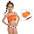 tanie Dzieci-dziecięce dziewczęce stroje kąpielowe z nadrukiem na zewnątrz kostiumy kąpielowe 2-12 lat letni pomarańczowy kolor różowy z pływakiem na ramieniu&amp;amp; pompa