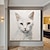 cheap Animal Paintings-Handpainted Abstract Cat Wall Art Pet Portrait Custom Painting Modern Gray Gold Abstract Extra Large Painting Acrylic Oversized Animal Art (No Frame)
