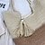 cheap Handbag &amp; Totes-Women&#039;s Shoulder Bag Beach Bag Straw Bag Straw Daily Tassel Large Capacity Foldable Lightweight Geometric Ivory Brown