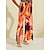 preiswerte Damenhosen-Damen Hose mit weitem Bein Hosen Hose In voller Länge Chiffon Strand Design Strand Strandurlaub Orange Frühling Sommer S M L