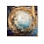 billiga Abstrakta målningar-den enkla svarta mörka himlen måne vit cirkel gyllene abstrakt modern oljemålning canvas handmålad textur väggkonst för kontor (ingen ram)