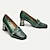 Χαμηλού Κόστους Γυναικεία Vintage Παπούτσια-Γυναικεία Γόβες Vintage παπούτσια Χειροποίητα Παπούτσια Vintage παπούτσια Γάμου Πάρτι Ημέρα του Αγίου Βαλεντίνου Φλοράλ Αποκλείστε τη φτέρνα Τακούνι φαντασίας Κομψό Βίντατζ Δέρμα Μοκασίνια Πράσινο