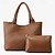 cheap Handbag &amp; Totes-Women&#039;s Tote Bag Set Hobo Bag PU Leather Office Shopping Holiday Braided Strap Large Capacity Solid Color Silver Olive Green off white