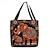 tanie Graficzne torby drukowane-damska torba na ramię płócienna torba z grubej bawełny poliester zakupy codzienny nadruk świąteczny o dużej pojemności składana lekka narodowość ze wzorem zwierzęcym w słonie