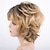 cheap Older Wigs-Curly Lace Wig Women Short Curly Wigs with Bangs Yellow Brown Mixed Blonde Pixie Cut Wig for Women Straight Synthetic Fiber Wigs Wavy Wig