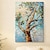 abordables pinturas al óleo del árbol-Lienzo moderno hecho a mano, pintura al óleo, cuchillo, árbol con hojas verdes, pintura, arte de pared, imagen, decoración del hogar para sala de estar, sin marco