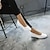 ieftine Mocasini de Damă-Pentru femei Sandale Slip-On-uri Pantofi Flyknit În aer liber Casă Birou Geometric Pană Vârf rotund Epocă Clasic Confortabili Piele microbiană Loafer Negru Alb