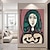 preiswerte Gemälde mit Menschen-handgemachtes Ölgemälde „Frau mit Haarnetz“ von Pablo Picasso (1949), handgemalt, vertikal, abstrakt, Menschen, Vintage, modern, Ölgemälde „Frau mit Haarnetz“ von Pablo Picasso