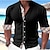 billige skjorte med knapper til mænd-Herre Skjorte Button Up skjorte Casual skjorte Sommer skjorte Strandtrøje Sort Hvid Gul Himmelblå Mørkegrå Langærmet Ternet Farveblok Båndkrave Hawaiiansk Ferie Patchwork Tøj Mode Afslappet Bekvem