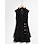 זול שמלה קז&#039;ואל-שמלת בלייזר שחורה לנשים ללא שרוולים קפלים כפתור צווארון חריץ שמלת עבודה אלגנטית למסיבה