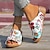 levne Dámské sandály-dámské ploché sandály na platformě sandály plážové pantofle komfortní obuv denní plážová kreslená květina peep toe punk vycházkové semišové sandály