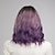 cheap Synthetic Trendy Wigs-Grey Green Pink Blonde Purple Wig for Women Ombre Purple Bob Wig Mardi Gras Wigs Short Curly Wavy Black to Purple Wig with Bangs Synthetic Heat Resistant
