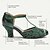 cheap Women&#039;s Heels-Women&#039;s Heels Retro Mary Jane Lace Cone Heel Chunky Heel Cuban Heel Round Toe Elegant Vintage Lace Leather Ankle Strap Green