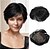 abordables Franges-Hair Topper 6,8&quot; x 7&quot; Pixie Cut Cheveux courts Toppers pour femmes Fluffy Synthétique Hair Topper Clip dans les morceaux de cheveux ondulés supérieurs Perruques de remplacement brun naturel