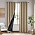 preiswerte Blackout -Vorhang-1 Stück wasserdichter Verdunkelungsvorhang aus doppelt beschichteter, einfarbiger Baumwolle und Leinen für Schlafzimmer, Wohnzimmer, Heimdekoration, perforierter Vorhang