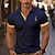 cheap Classic Polo-Men&#039;s Golf Shirt Golf Polo Work Casual Lapel Short Sleeve Basic Modern Color Block Deer Patchwork Embroidered Spring &amp; Summer Regular Fit Black White Yellow Red Navy Blue Purple Golf Shirt