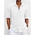 cheap Cotton Linen Shirt-Men&#039;s Shirt Casual Shirt Summer Shirt Beach Shirt Western Shirt Black White Blue Long Sleeve Plain Lapel Spring &amp; Summer Casual Daily Clothing Apparel Pocket