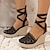 cheap Women&#039;s Heels-Women&#039;s Heels Sandals Lace Up Sandals Strappy Sandals Wedge Sandals Platform Sandals Daily Lace-up Platform Wedge Pointed Toe Comfort Minimalism Mesh Cloth Lace-up Black White
