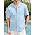 cheap Cotton Linen Shirt-Men&#039;s Shirt Linen Shirt Summer Shirt Beach Shirt Cuban Collar Shirt White Pink Blue Short Sleeve Plain Camp Collar Summer Spring Casual Daily Clothing Apparel