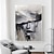 cheap People Paintings-Handpainted Black White Art Girl Woman Modern Abstract Oil Painting On Canvas For Living Room Decor Wall Paintings (No Frame)
