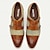 cheap Men&#039;s Premium Shoes-Men&#039;s Monk shoes Brogue Leather Italian Full-Grain Cowhide Slip Resistant Magic Tape Buckle Brown Color Block